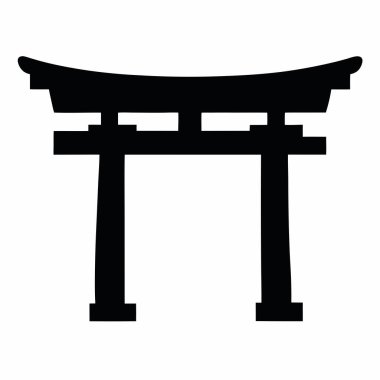Japon kapı simgesi sembolü çizimi