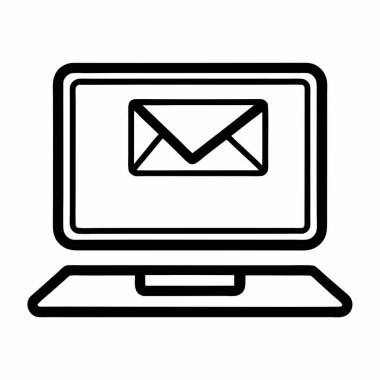 dizüstü bilgisayar vektör illüstrasyon tasarımı ile e-posta