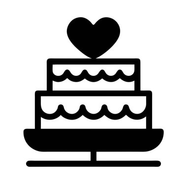 Kalbi olan pasta, vektör tasarımı