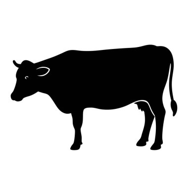 İnek simgesi beyaz arka plan üzerinde