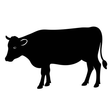 Beyaz arka planda bir ineğin silüeti