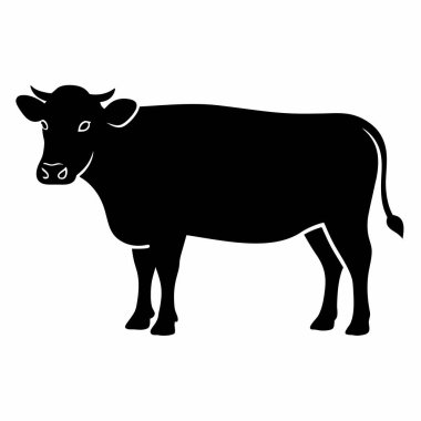 İnek vektör simgesi. Beyaz arkaplan ineğinde vektör illüstrasyon logosu izole edildi.