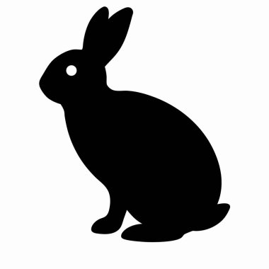 Beyaz arkaplanda tavşan siyah silueti simgesi