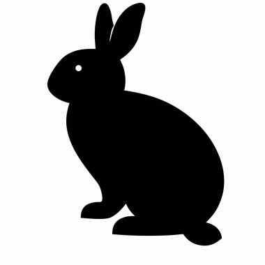 Paskalya tavşanı ikonu. Web tasarımı için tavşan vektör simgesinin basit çizimi