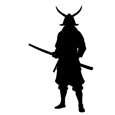 Kılıçlı samurayın vektör çizimi.