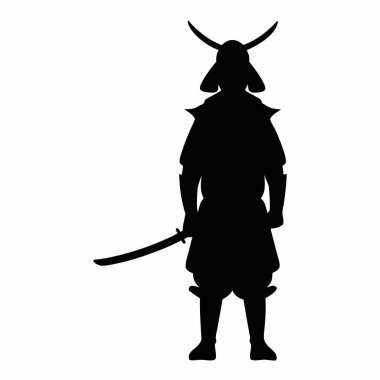 Samuray savaşçı siluet vektörü