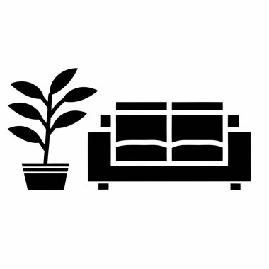 bitki glifleri ikon vektörü