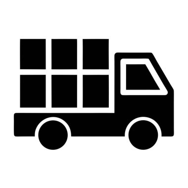 kargo kamyonu simgesi, vektör illüstrasyonu