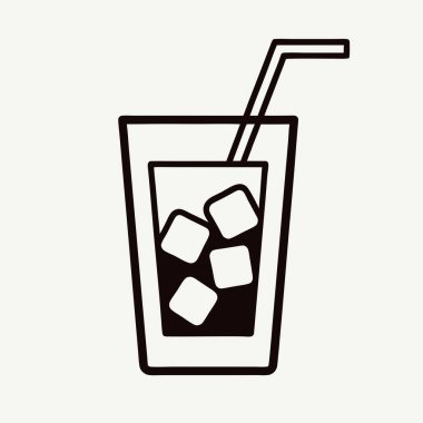 Soda ikonu, basit siyah tarzı.