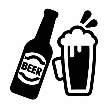 İzole bira cam kutsal kişilerin resmi. Vektör çizim tasarım