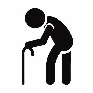 yaşlı adam simgesi, vektör illüstrasyonu