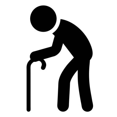 yaşlı kişi simge vektör illüstrasyonu