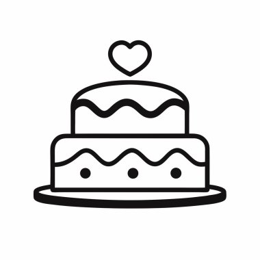 Web ve mobil uygulaması tasarımı, pasta logo kavramı için beyaz arka plan üzerinde izole kek simge vektör