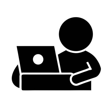 insan avatar vektör illüstrasyon tasarımı ile dizüstü bilgisayar