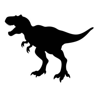 Beyaz arkaplanda bir dinozorun vektör çizimi.