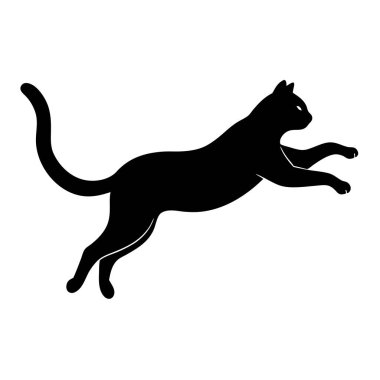 Siyah bir kedi silueti.