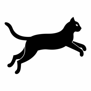 siluet kedi simgesi, düz tasarım