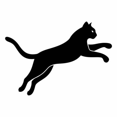 Kara kedi ikonu. Vektör çizimi. siyah simge.