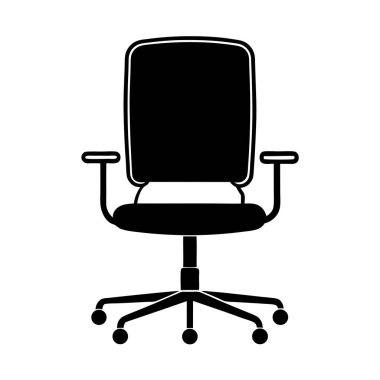 ofis koltuğu simgesi tasarım, vektör grafik illüstrasyon izole