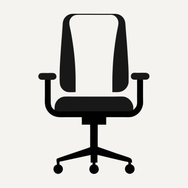 Sandalye düz vektör çizimi. siyah ve beyaz