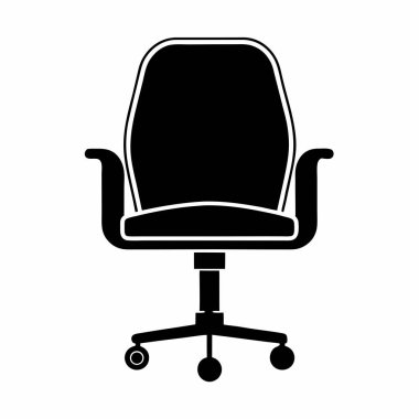 ofis sandalyesi simgesi, vektör illüstrasyonu