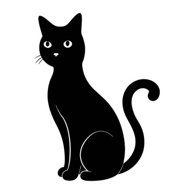 Kedi silueti, kara kedi.