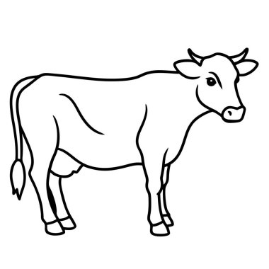 inek hayvan çizgi filmi vektör çizimi grafik tasarımı