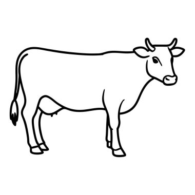 Beyaz arkaplanda inek vektör illüstrasyonu