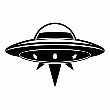 UFO simgesi, basit siyah biçim