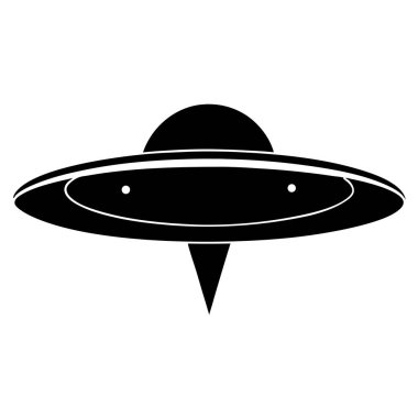 Beyaz arkaplanda ufo simgesi