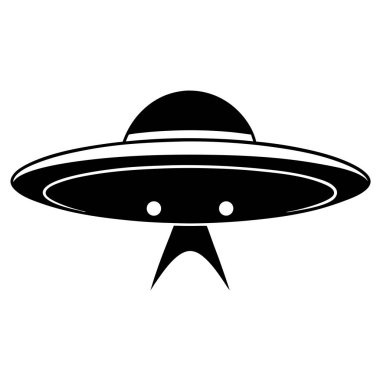 UFO simgesi. Web için UFO vektör simgesinin basit çizimi