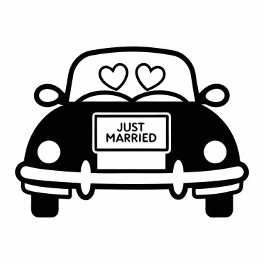 Düğün araba vektör simgesi