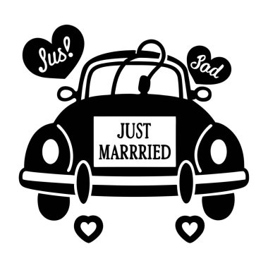 Beyaz arka plan üzerinde evli çift tasarımı, vektör illüstrasyon