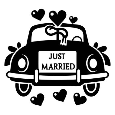 Sadece beyaz zemin üzerinde vektör çizim tasarım evlendi