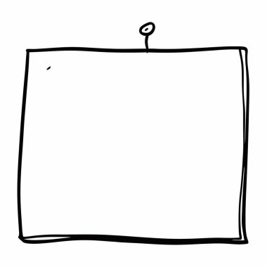 Dikdörtgen bir pankartın karalama karalaması.