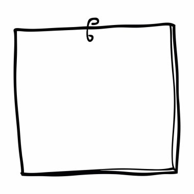 Bir dikdörtgen çerçevenin el çizimi karikatürü