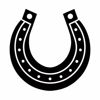 beyaz arkaplanda at nalı siyah simgesi