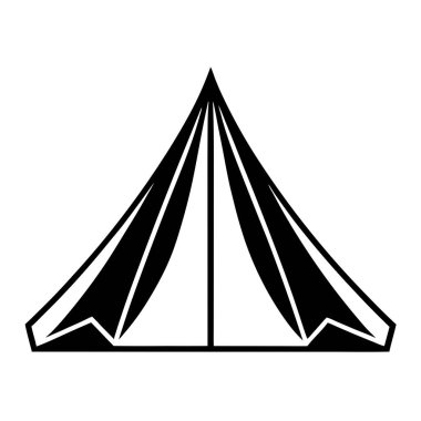 basit şekilde izole edilmiş vektör illüstrasyonunda kamp çadırı simgesi