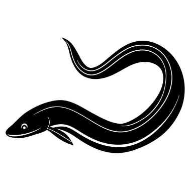 Siyah ve beyaz bir yılanın vektör çizimi