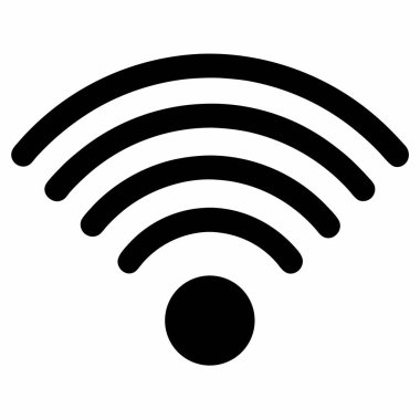 kablosuz kablosuz ağ sembolü simgesi. Beyaz arkaplanda izole edilmiş web tasarımı için wi-fi kablosuz vektör simgesinin basit çizimi
