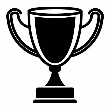 Ödül kupası ikonu. Web için kupa vektör ikonunun taslağı. beyaz arkaplanda izole