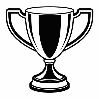 Beyaz arkaplan vektör illüstrasyonunda izole edilmiş çizgi film tarzında kupa simgesi