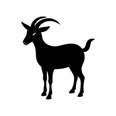Keçi logosu tasarımı. Keçi logosu vektör çizim simgesi. izole.