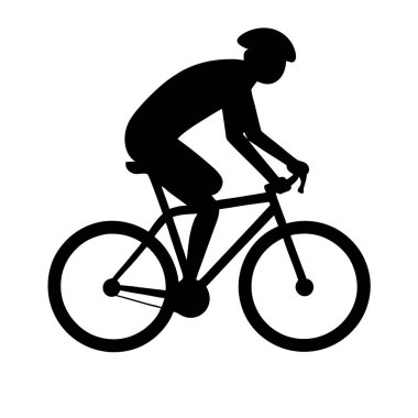 Bisikletçi adam bisiklet ikonu sürüyor