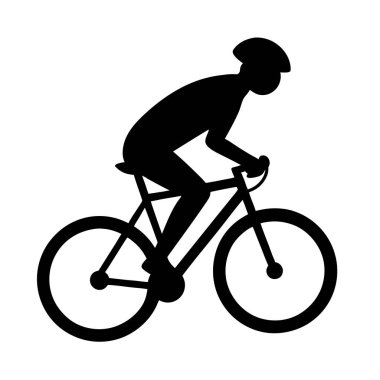 Beyaz arkaplanda bisikletçinin silueti