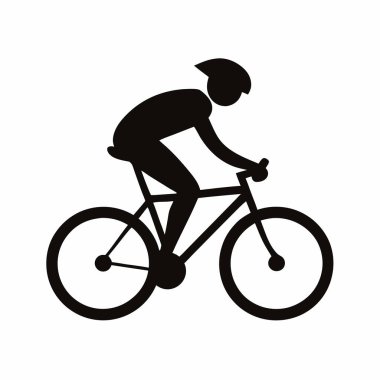 Siluet adam bisiklet ikonu vektör illüstrasyon tasarımı