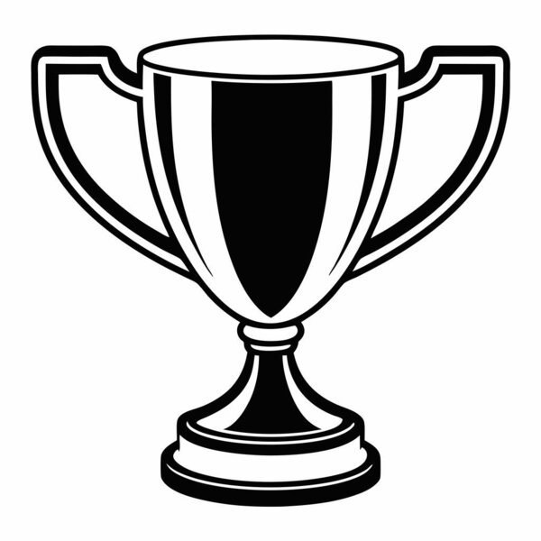 trophy icon in cartoon style isolated on white background vector illustration