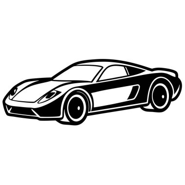 Tekerlekli siyah araba. beyaz arkaplanda izole.