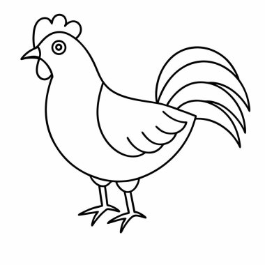 boyama tavuk çizgi film vektör sanatı
