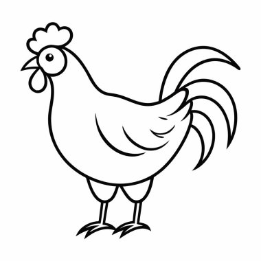 vektör eli beyaz arka planda tavuk çizer.